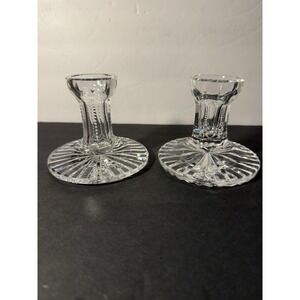 Waterford Crystal Pair of 4.75" Candlestick Holders Taper Candle Holders